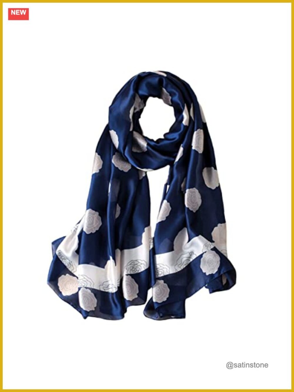 Long Silk Scarf for Women, Lightweight Shawl Wrap, Fashion Scarf